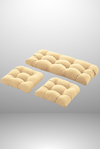 MoMMe RATTAN MİNDER TAKIMI 2+1 MİNDER BEJ RENK
