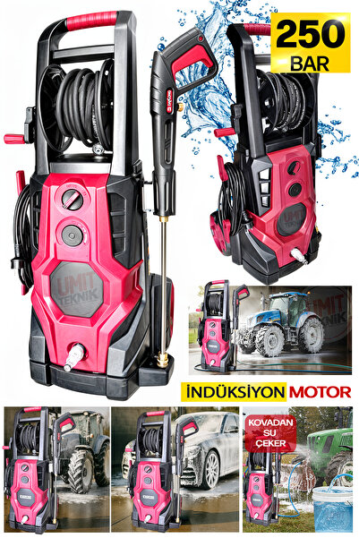 PROXCLEAN 250BAR İndiksiyon Turbo Motor Uzun Süre Çalışır 250 BAR Yüksek Basınçlı Soğuk Yıkama Makinası