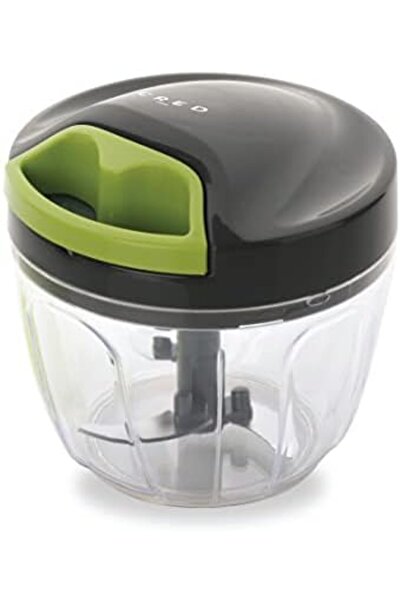 Crede Cred Quick Pull Chopper and Food Processor with Storage Lid and Non slip Base, 3 Stainless Steel Bla