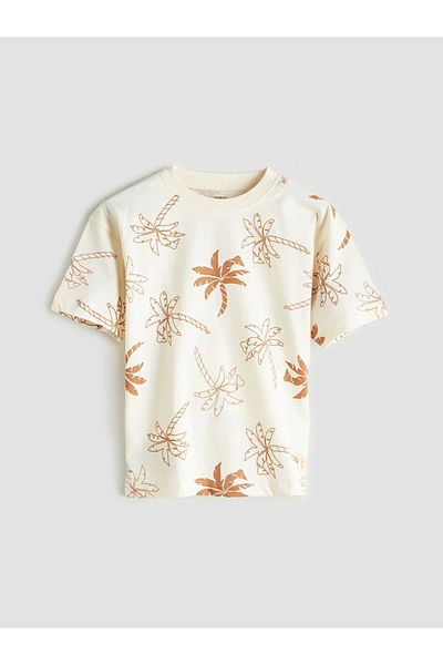 LC Waikiki Lcw Kids Beige Printed Boys T-Shirt and Shorts Pack of 2