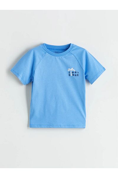 LC Waikiki Lcw Baby Blue Printed Baby Boy T-Shirt and Shorts 2-Pack