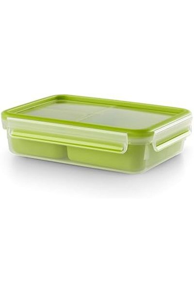 TEFAL Masterseal To Go Snack Box 1.2 Litre With 3 Inserts, Red, Plastic