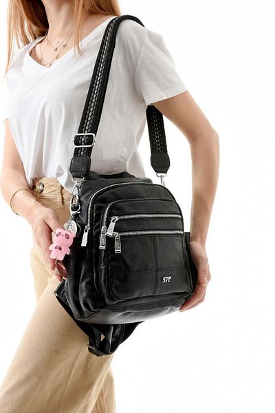 Baginn Y.S.Leather Women's Backpack 25*23 cm Vegan Leather Whether Back or Shoulder Lighted Charm Cross Bag