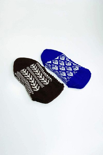 PRATİKOBA 2 Pairs of Hand Knitted Winter Stylish Women's Wool Booties Set 11