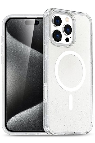 CepteToptan Myt09 Apple iPhone 16 Pro Star Magsafe Cover - Transparent