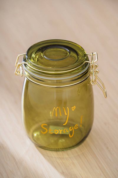 ACAR 7940 Pierre Metal Clip Storage Jar 14 cm - Green