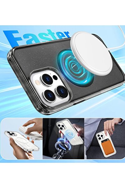 CepteToptan Myt09 Apple iPhone 16 Pro Star Magsafe Cover - Transparent