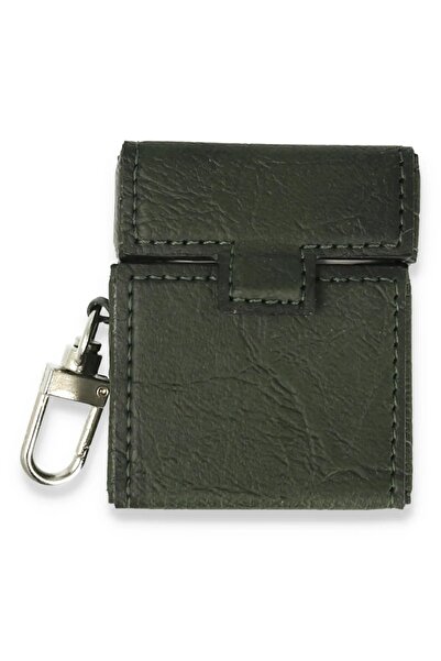 CepteToptan Myt09 AirPods 2 (2Nd Generation) Leather Case - Khaki Green