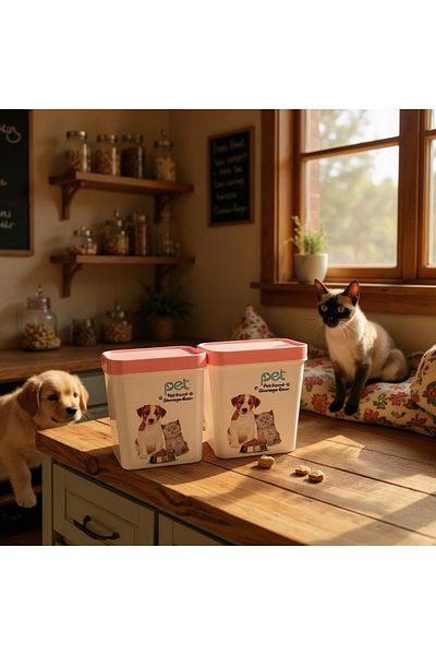 NY HOME Cat Dog Food Box Pink Cover 2 Pcs