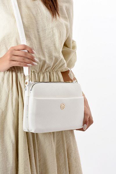 çkn sedat çakan çanta & fular & aksesuar Plain Skin 3 Compartment Women's Shoulder Cross-Body Handbag 1408