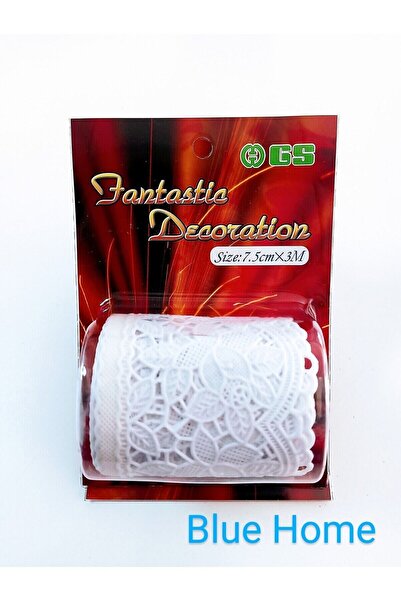 woodhub رف بي في سي أبيض ذاتي اللصق، عرض 7.5 سم، طول 3 م