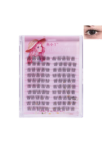 choice2 النمط 1: رموش صناعية قابلة لإعادة الاستخدام على شكل حرف U، رموش صناعية مدببة، رموش صناعية لمكياج عيون فتيات البوب الكوري