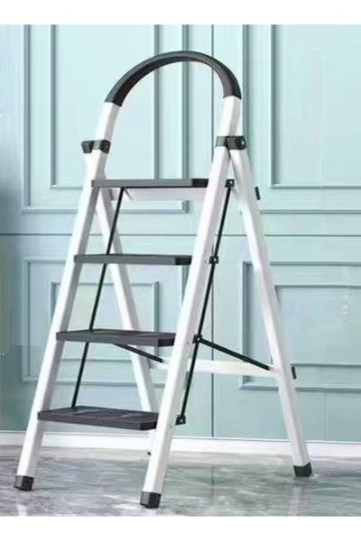 Raffine 4 Steps Multifunction Household Indoor Folding Ladder and Storage Rack Suitable for Kitchen Home and