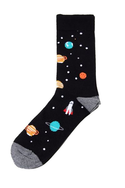 bazaarturkey Patterned Men's Socks Black 0304