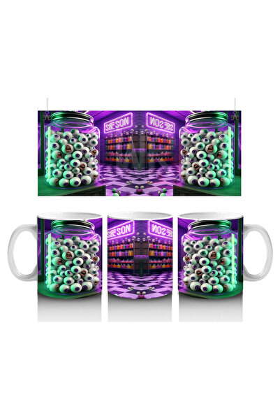 Luluyen كوب مطبوع عليه الهالوين ملون للحفلات الساحرة مزين بأضواء النيون