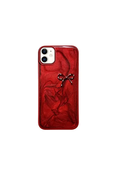 Zebana Apple iPhone 12 Compatible Case Fionka Silicone Case Red