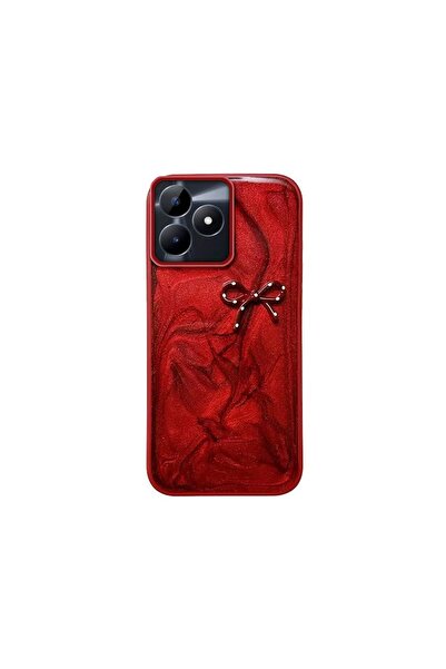 Pro Aksesuar Realme C53 Compatible Case Zebana Bowknot Silicone Case Red