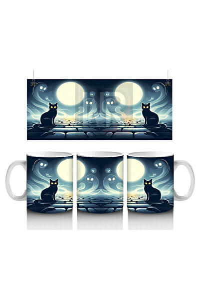 Luluyen كوب مطبوع عليه موضوع الهالوين مع هيكل عظمي تحت ضوء الزيتول