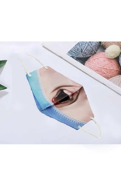 Raffine Funny 3D Print Design realistic Face Mask For Adults