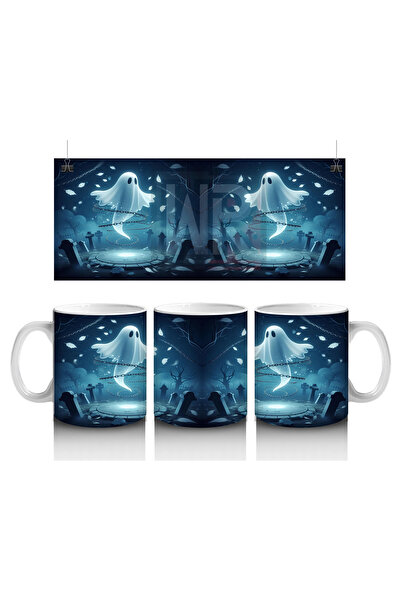 Luluyen كوب مطبوع عليه شكل السماء المظلمة مع شكل الشبح الطائر