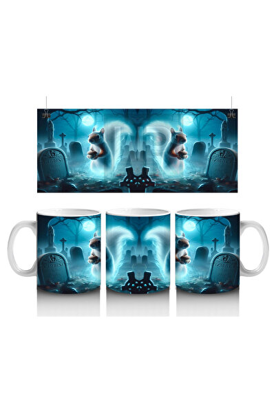 Luluyen كوب مطبوع عليه شبح راقص بين لهب أزرق ثلجي للهالوين