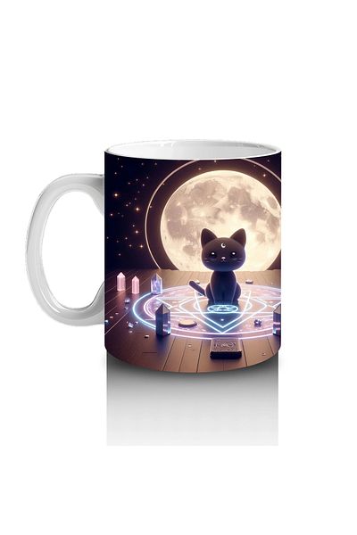 Luluyen Mystical Halloween Printed Mug with Witch Figure Inside the Magic Ring