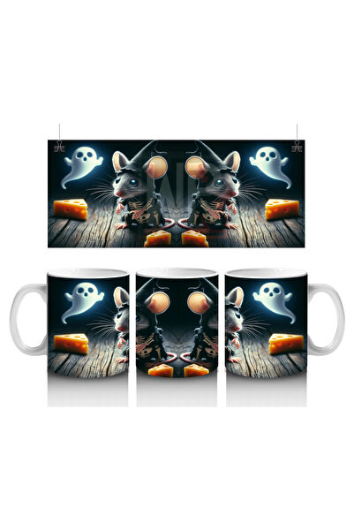 Luluyen كوب مطبوع على الطراز القوطي للهالوين مع شكل اليقطين والشبح