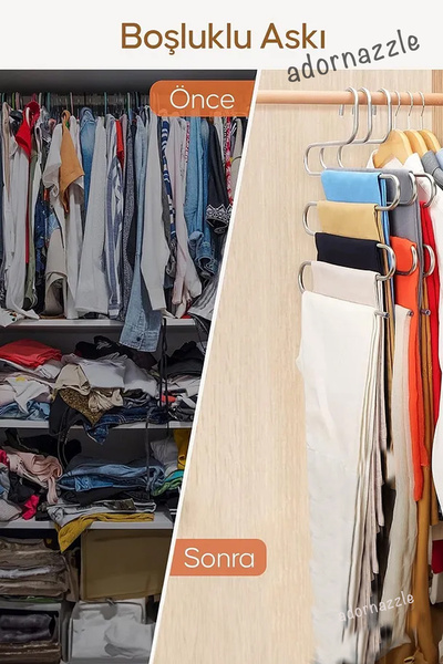 adornazzle 5 Layers Metal Pants Hanger, Scarf Hanger, Closet Organizer Multifunctional Pants Hanger