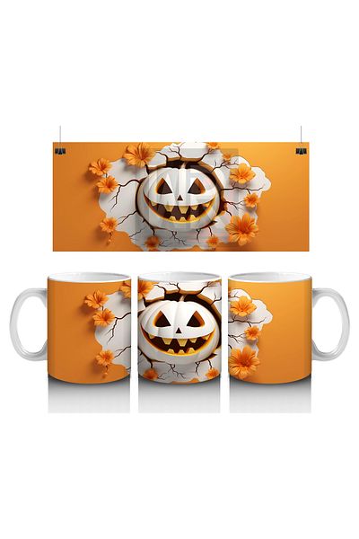 Luluyen Squirrel Pumpkin on Orange Background – Gift Coffee Mug