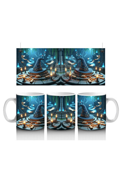 Luluyen كوب مطبوع على شكل هالوين على الطراز القوطي مع سحرة وشعلات سحرية في ال...