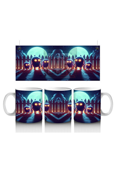 Luluyen كوب مطبوع عليه الهيكل العظمي المشي تحت ضوء القمر الكامل