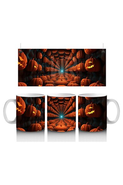 Luluyen Smiling Pumpkins in a Tunnel Like a Maze – Gift Coffee Mug