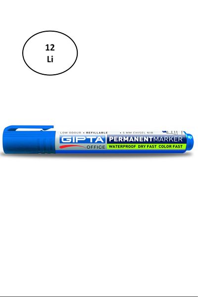 PRATİKOBA Gıpta Markör BoardMArker Round Tip Filled Blue Board Pen 12 Pieces