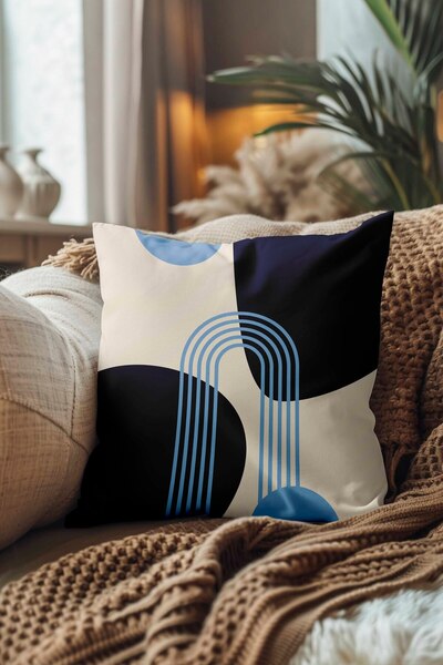 Hayal Dekoratif Set de 2 fețe de pernă pentru cadou cu imprimare digitală, cu tematică boemă, albastru crem