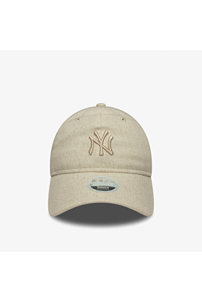 NEW ERA 9Forty New York Yankes Mlb Linen Kadın Krem Şapka