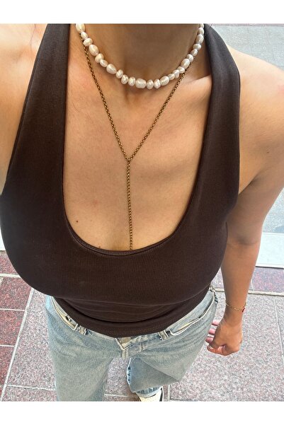 Hoop jewelery Steel Y Necklace