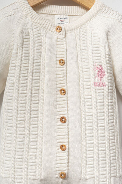 U.S. Polo Assn. U.S. Polo Assn Kız Bebek Ekru Tulum