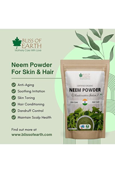 Bliss of Earth Neem Leaves Powder, 453g | Pure Natural Herbal & Cosmetic Ingredient