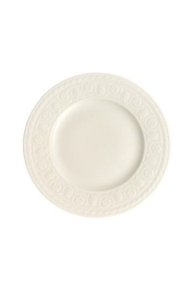 Villeroy & Boch Farfurie aperitiv Villeroy&Boch Cellini, portelan premium, 22 cm, alb/crem, model in relief