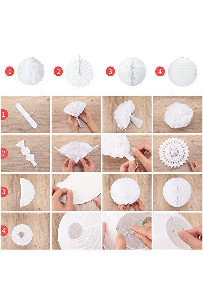 jijAcraft Set of 20 wedding decorations jijAcraft, paper, white