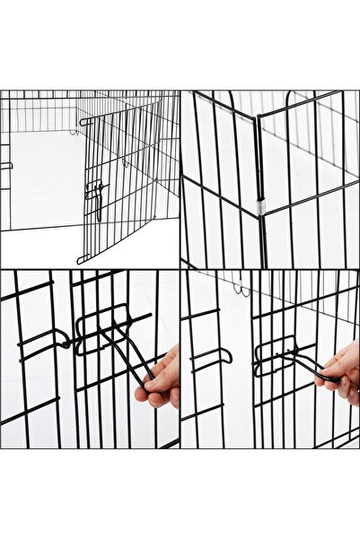 SERSIMO Cușcă pentru animale de companie, fier, formă configurabilă, cu ușă de acces, 3XL, 165x85x73cm, neagră