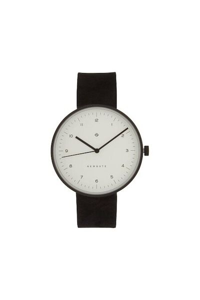NEWGATE Drumline Analog Watch with Leather Strap, White Dial, 40mm