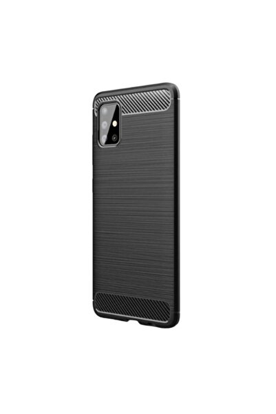 Bibilel Carcasă spate din silicon rezistentă la șocuri cu inserții de carbon pentru Samsung Galaxy A51 - Negru (BBL1567)