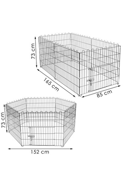 SERSIMO Cușcă pentru animale de companie, fier, formă configurabilă, cu ușă de acces, 3XL, 165x85x73cm, neagră