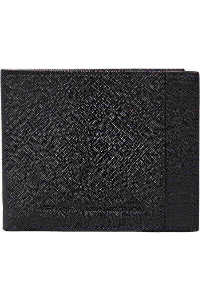 French Connection Saffiano Leather Wallet, Black