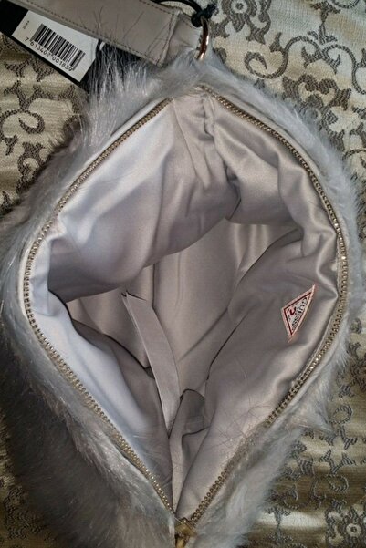 Guess Poseta dama din blana, Guess, clutch, gri