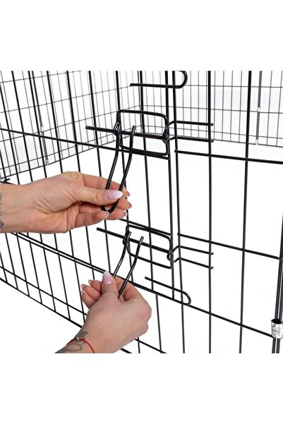 SERSIMO Cușcă pentru animale de companie, din fier, formă configurabilă, cu ușă de acces, XXL, 120x120x60cm, neagră