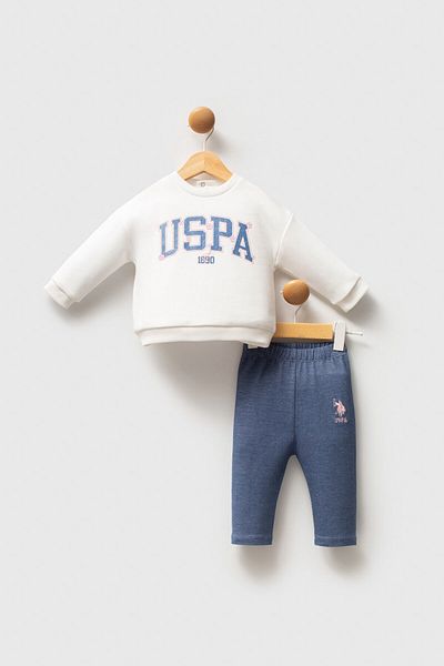 U.S. Polo Assn. U.S. Polo Assn Baby Girl White Baby Sets