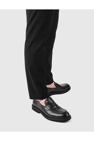 İLVİ Dawlish Genuine Leather Men's Black Classic Shoes