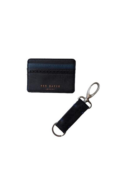 Ted Baker Set Wallet and Keychain, Leather, Black